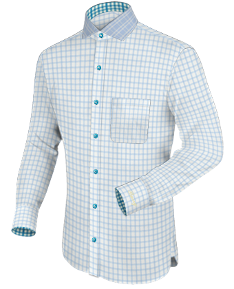 Slim Fit Long Point Collar Shirts with Italian Collar 1 Button