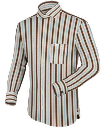 Slim Fit Mens Shirt with Italian Collar 1 Button