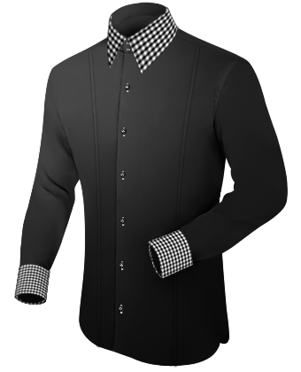 Slim Fit Narrow Fit Shirt with French Collar 2 Button