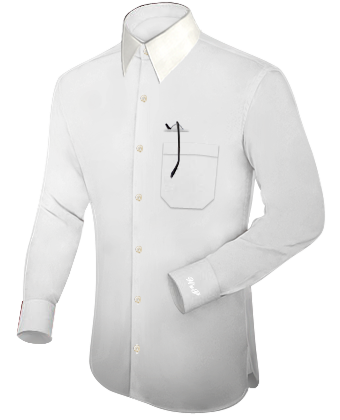 Slim Fit Short Sleeve Shirts with French Collar 1 Button