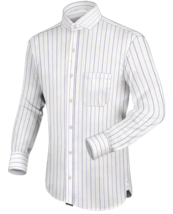Slim Fit White Shirts with Italian Collar 1 Button