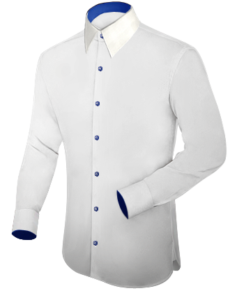 Slim Fitted Shirts With Small Cuffs And Small Collars with French Collar 1 Button