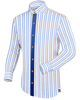 Slim Fitted White Shirts For Men with Cut Away 1 Button