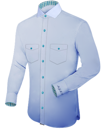 Slim Fitting Wedding Shirt with Italian Collar 1 Button