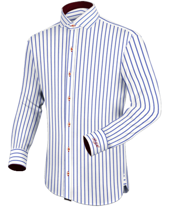 Spread Collar Slim Fit Shirts with Italian Collar 1 Button