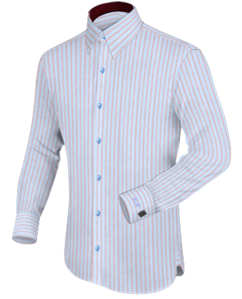 Tab Collar French Cuff Shirts with French Collar 1 Button