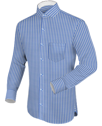 Tailered Short Sleeved Shirts with Italian Collar 1 Button