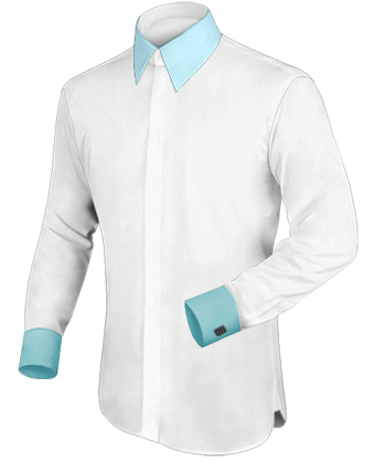 Men's Cotton Shirt with French Collar 2 Button