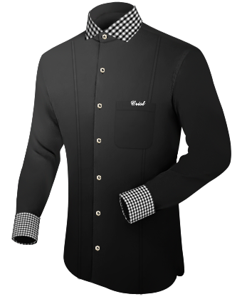 Tall Dress Shirt Tonal Stripe with Italian Collar 1 Button