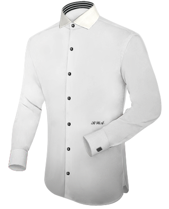 Taylored Dress Shirt Men with Italian Collar 1 Button