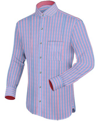 Men Custom Shirts with Italian Collar 1 Button