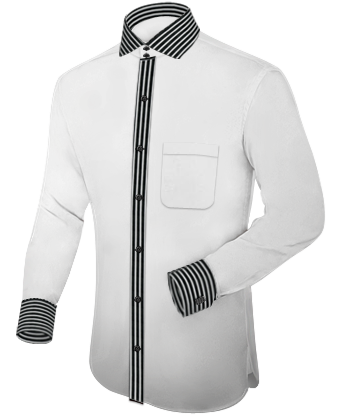 Teal White Wedding Shirts with Italian Collar 2 Button