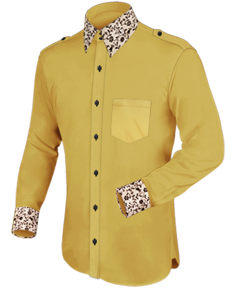 Tourquoise Evening Shirts For Men with French Collar 2 Button