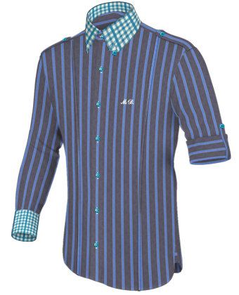 Trim Fit Short Sleeve Dress Shirt with Hidden Button