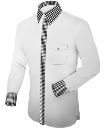 Two Button High Collar Shirt with Button Down