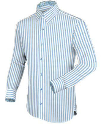 Two Colour Dress Shirt with French Collar 1 Button