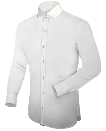 Two Tone Shirts with Italian Collar 2 Button
