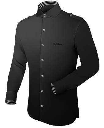 White 100 Percent Cotton Mens Shirt with Italian Collar 2 Button