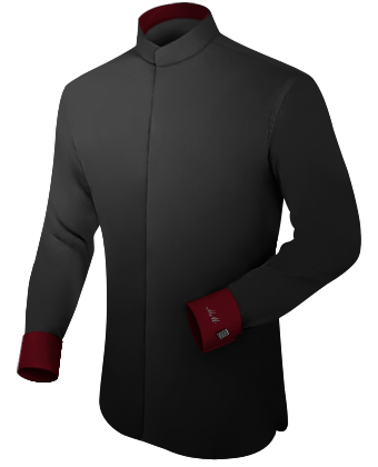 White Collar Coloured Body Shirts with Band