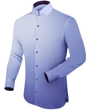 White Collar French Cuff Dress Shirt with Italian Collar 2 Button