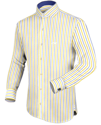 White Collar With Black Check S with Italian Collar 1 Button