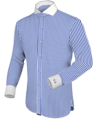White Collared Shirt with Cut Away 2 Button
