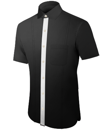 White Dress Wing Shirt with Modern Collar
