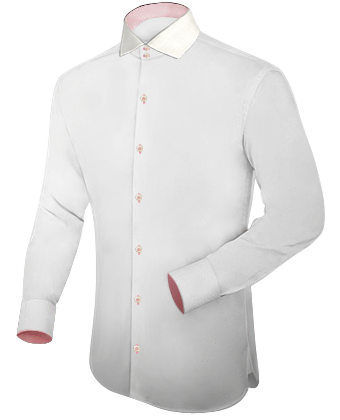 White Fitted Shirt Size 16 with Italian Collar 2 Button