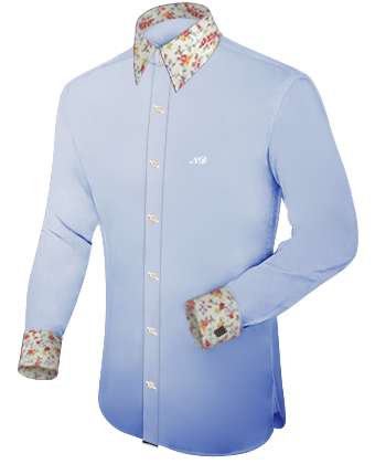 White Mandarin Collar Shirt with French Collar 2 Button