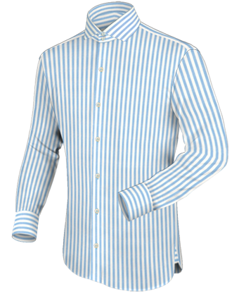 White Shirt Grey Collar with Italian Collar 2 Button