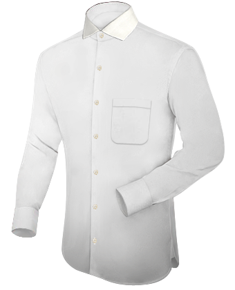 White Shirts With A Touch Of Colour with Italian Collar 1 Button