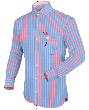 Cuffs Dress Shirt with French Collar 1 Button