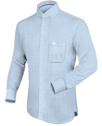 Xs Men Dress Shirt with Italian Collar 1 Button