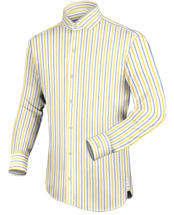 Yellow Shirt with Italian Collar 1 Button