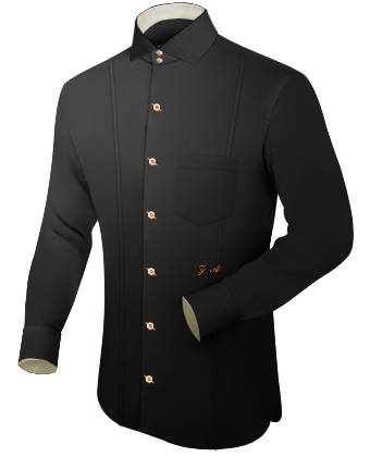 Long Sleeve Work Shirts with French Collar 2 Button