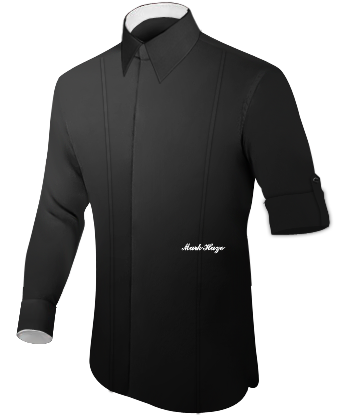 Mandarin Collar Dress Shirt with Band