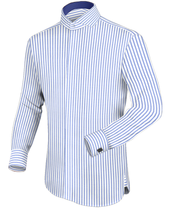 Off White Dress Shirt with Italian Collar 1 Button