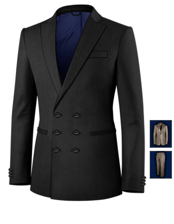 Man Suits with 6 Buttons, Double Breasted (3 To Close)