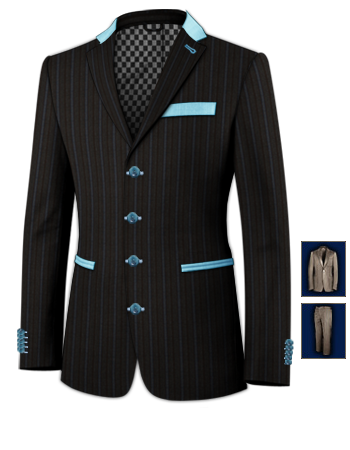 3 Piece Suit Cardiff with 4 Buttons, Single Breasted