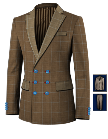 Indian Suits with 6 Buttons, Double Breasted (3 To Close)