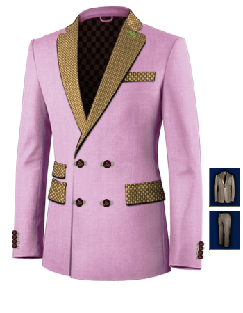 1960 Style Mod Suits with 4 Buttons,double Breasted (2 To Close)