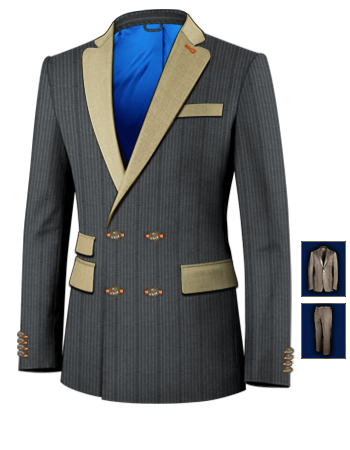 Prom Dinner Suits with 4 Buttons,double Breasted (2 To Close)