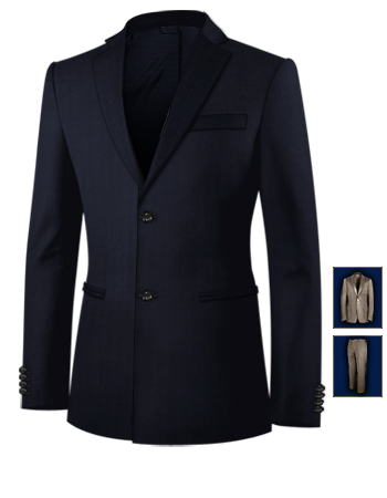 Mens Linen Suit with 2 Buttons, Single Breasted