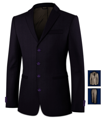 Order Suit with 4 Buttons, Single Breasted