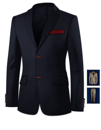 Mens Suits Wedding Clothing with 2 Buttons, Single Breasted