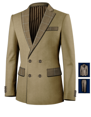 Tweed Suit 3 Piece with 4 Buttons,double Breasted (2 To Close)