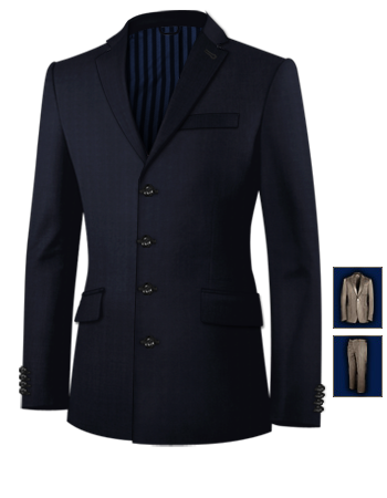 Wear Three Button Suit with 4 Buttons, Single Breasted