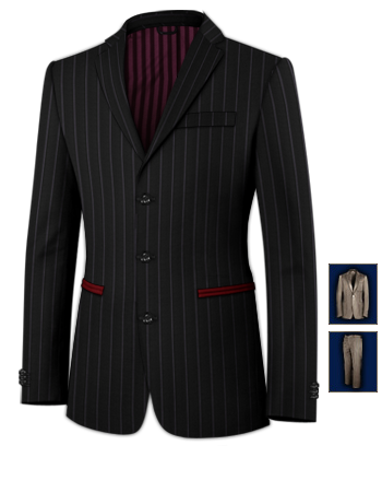 Mohair Suits For Men with 3 Buttons, Single Breasted