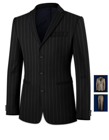 Mens Made To Measure Suits with 3 Buttons, Single Breasted