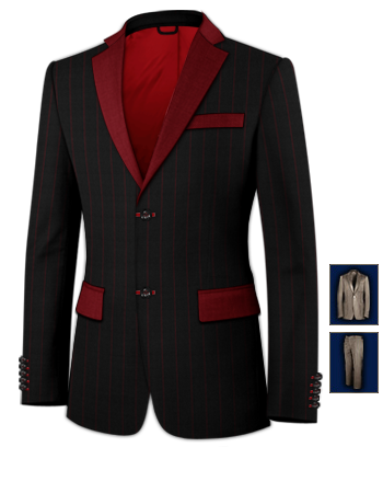 Youth Suit with 2 Buttons, Single Breasted